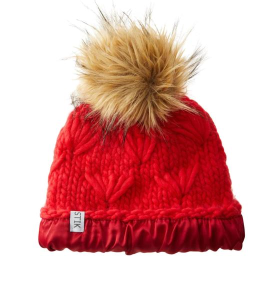 SH*T THAT I KNIT Accessories - NEW SH*T THAT I KNIT the satin lined motley beanie in red hot